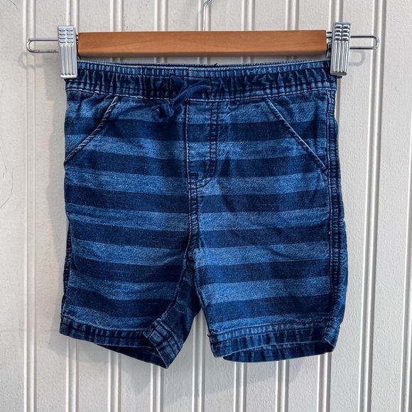Retro 90s Style Jean First Impressions Toddler Boys 18m Denim Striped Shorts - Picture 2 of 6